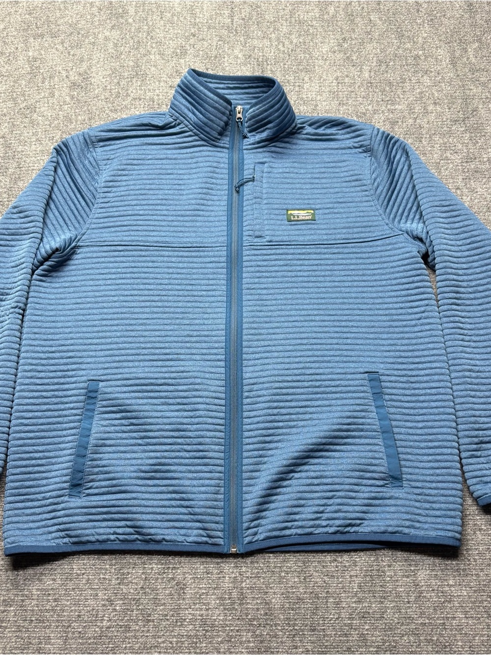 LL Bean Sweater Mens XXL Tall Blue Airlight Knit Full Zip Outdoor Gorpcore
